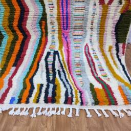 Handmade Wool Boujaad Rug, Colorful Abstract Berber Carpet, 4.03 Ft X 5.01 - thumbnail 3