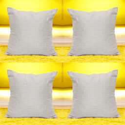 Tile-stitched Beige & Grey Cushion Covers - Set Of 4 - 18x18 - thumbnail 1