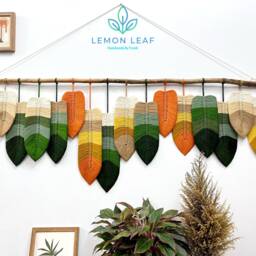 Large Boho Macrame Feather Wall Hanging Colorful Nursery Decor - thumbnail 2