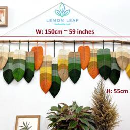Large Boho Macrame Feather Wall Hanging Colorful Nursery Decor - thumbnail 3