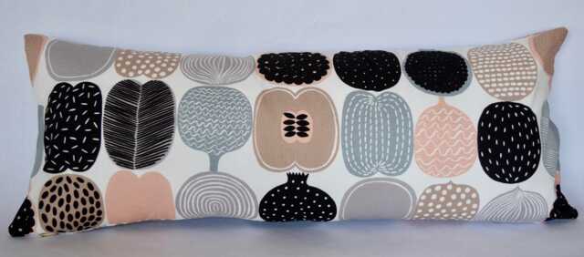 Handmade Marimekko Lumbar Pillow Cover Fruit Salad Pattern, 12x24 - image 1