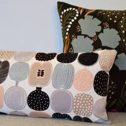 Handmade Marimekko Lumbar Pillow Cover Fruit Salad Pattern, 12x24 - thumbnail 2