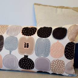 Handmade Marimekko Lumbar Pillow Cover Fruit Salad Pattern, 12x24 - thumbnail 3