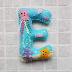 Personalised Animal Hanging Letter. 18cm Decorated Felt Initial. Rainbow Letter, Name, Baby Gift Childrens Bedroom Decor Stocking Filler - thumbnail 2