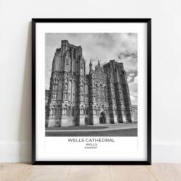 Wells Cathedral Print Somerset Black & White Photography Wall Art - thumbnail 2