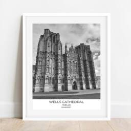 Wells Cathedral Print Somerset Black & White Photography Wall Art - thumbnail 3