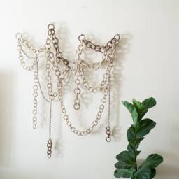 Made To Order Ceramic Link Chain Wall Hanging Boho Sculpture - thumbnail 2