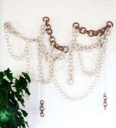 Made To Order Ceramic Link Chain Wall Hanging Boho Sculpture