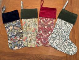 William Morris Fabric - Christmas Stocking Xmas Decoration- Velvet Cuff - thumbnail 1
