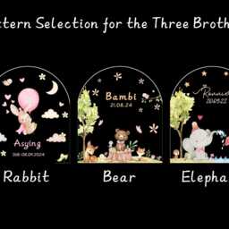 Personalized Bunny Night Light Moon & Stars Nursery Decor - thumbnail 2