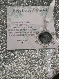 Personalised Ultrasound Baby Scan Photo Christmas Tree Bauble/stocking Filler/xmas Gift/I'm On My Way/Love Bump/xmas/Excited To Meet You - thumbnail 1