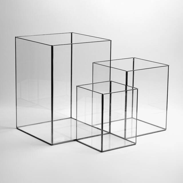 Candle Holder Glass Black Wedding Decor Christmas Gift 3 Pc - image 1