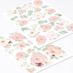 Spring Bloom Pink Roses & Peonies Wall Decals, Plastic-Free Stickers For Kids & Grown-Ups - thumbnail 3