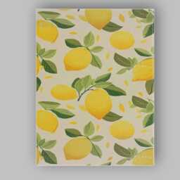 Yellow Lemon Botanical Repeat Pattern Canvas Wall Art Print Decor Picture Ready To Hang - thumbnail 1