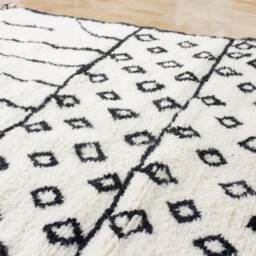 Modern Beni Ourain Made To Order - Shag Rug Living Room Home Decor Black & White Carpet Moroccan Tapis Azilal Soft Wool - thumbnail 3