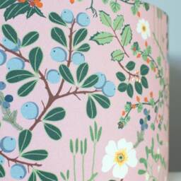 Dusky Pink Floral Lampshade, Wild Meadow Flower Pattern Scandinavian Fabric, 20cm To 45cm ?? Handmade By Vivid Shades - thumbnail 3