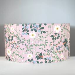 Dusky Pink Floral Lampshade, Wild Meadow Flower Pattern Scandinavian Fabric, 20cm To 45cm ?? Handmade By Vivid Shades - thumbnail 2