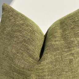 Olive Green Textured Pillow - Modern Farmhouse Throw Decorative Cushion Cover - thumbnail 2