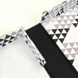 Photo Box, Portfolio Postcard Black White Gray & Silver, Triangle Patterns Clam Shell For 4x6 Or 5x7 Photos - thumbnail 4