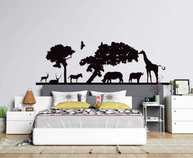African Animals Wall Decal Safari Nursery Decor, Handmade Vinyl Art Af41 - image 1