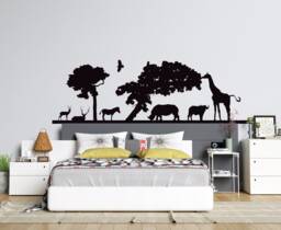 African Animals Wall Decal Safari Nursery Decor, Handmade Vinyl Art Af41 - thumbnail 1