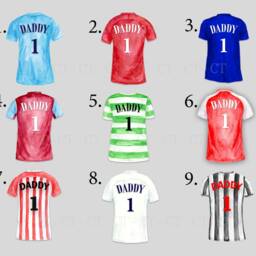 Personalised Family Daddy's Squad Football Team Print Shirts Up To 8 Members Only Unframed Boy Girl Father's Day Present Gift Dad - thumbnail 2