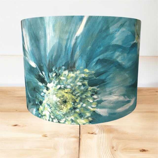 Lani Ocean 20cm, 30cm, 40cm Handmade Drum Lampshade/Pendant Shade. Teal, Blue Home Decor - image 1