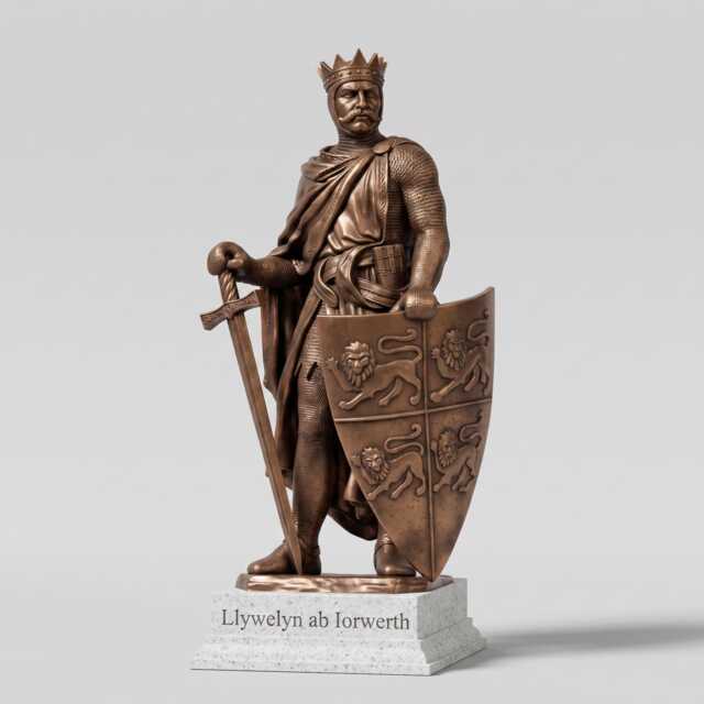 Llywelyn The Great Statue - Bronze Effect Welsh Prince Sculpture - image 1