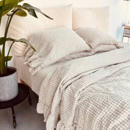 Linen Duvet Cover . Linen Bedding Set Shabby Chic Linen Ruffled Duvet Cover With Ruffles. Softened & Washed - thumbnail 2