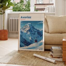 Avoriaz Travel Print - France Ski -Avoriaz Poster Artwork French Alps Wall Art - thumbnail 2