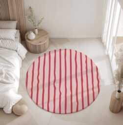 Wavy Stripes Pink & Red - Rug, Carpet, Kids Decor, Children's Room Decor, Kids Carpet