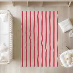 Wavy Stripes Pink & Red - Rug, Carpet, Kids Decor, Children's Room Decor, Kids Carpet - thumbnail 2