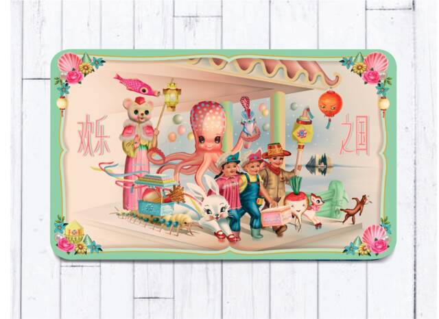 Asian Retro Style Floor Mat Kitsch Kitchen & Bath Rug - 80x50cm - image 1