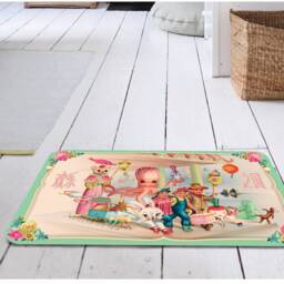 Asian Retro Style Floor Mat Kitsch Kitchen & Bath Rug - 80x50cm - thumbnail 2