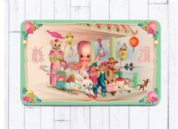 Asian Retro Style Floor Mat Kitsch Kitchen & Bath Rug - 80x50cm - thumbnail 1