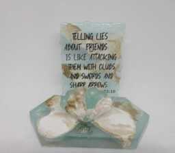 Verse Business Card Holder - Personalized Verse Christian Gift Resin Desk D??cor Beach Theme
