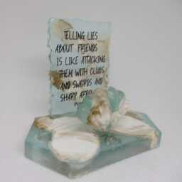 Verse Business Card Holder - Personalized Verse Christian Gift Resin Desk D??cor Beach Theme - thumbnail 3
