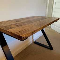 Rustic Reclaimed Wooden Desk - thumbnail 3