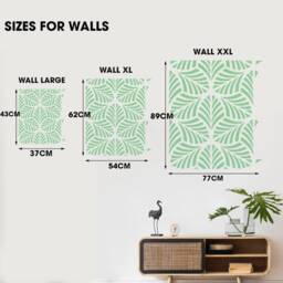 Radiant Leaf Pattern Stencil Large Tropical Wall Decor - thumbnail 2