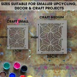 Radiant Leaf Pattern Stencil Large Tropical Wall Decor - thumbnail 3