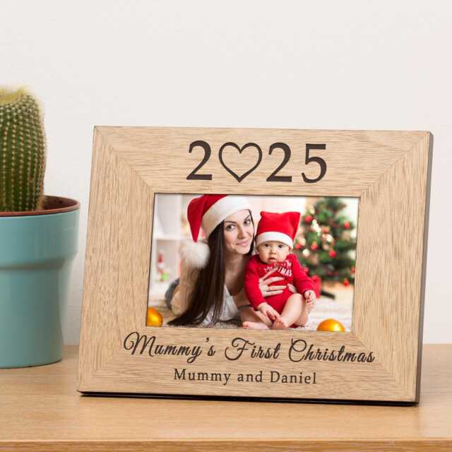 Mummy's First Christmas Wood Photo Frame, 1st Family - image 1