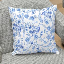 Outdoor Pillows - Weatherproof Garden Cushions Chinoiserie Paisley Blue & White Floral Pattern Decorative Waterproof Home Cushion - thumbnail 2