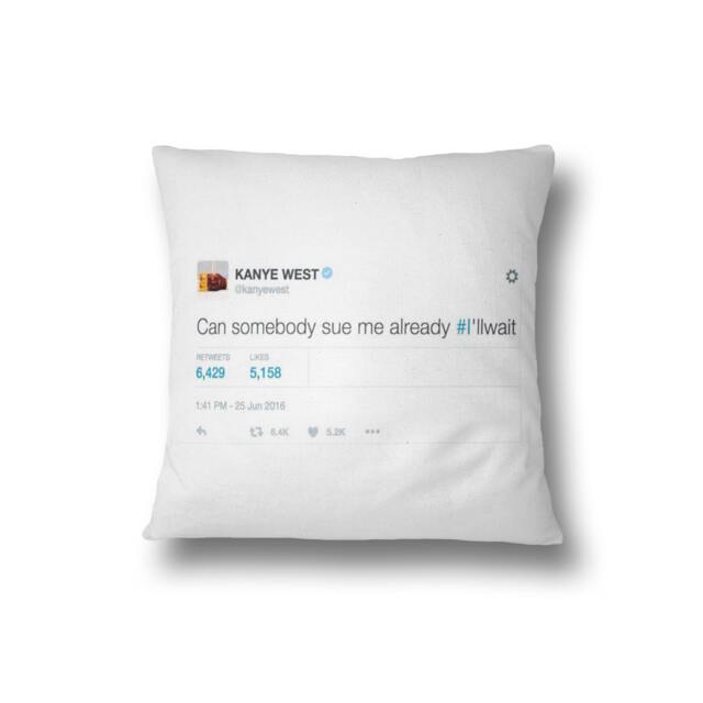 Celebrity Tweets Saying Novelty Funny Filled Cushion Gift Bedroom Decoration - image 1