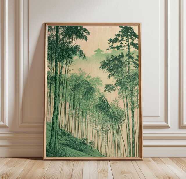 Bamboo Forest Poster, Japanese Landscape Print, Zen Wall Art - image 1