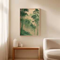 Bamboo Forest Poster, Japanese Landscape Print, Zen Wall Art - thumbnail 3