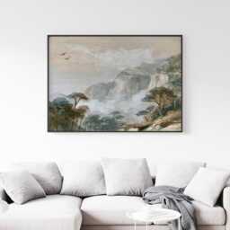 Misty Mountain Poster, Cliff Landscape Print, Nature Wall Art, Paper - thumbnail 2