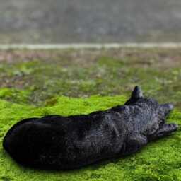 Black Kitty Sculpture Concrete Sleeping Cat Statue Outdoor Stone Pet Figurine Cement Kitten Decor Memorial Ornament Lover Gift - thumbnail 4