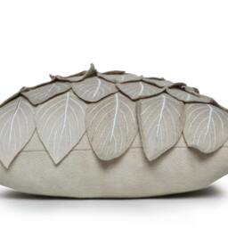 Fall Throw Pillow, Woolen Leaf Pillow Cover, Felt Cushion, Pillow, Leaves, Ivory Felt Pillows, Leaf Throw - thumbnail 3