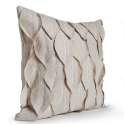 Fall Throw Pillow, Woolen Leaf Pillow Cover, Felt Cushion, Pillow, Leaves, Ivory Felt Pillows, Leaf Throw - thumbnail 2
