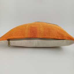 Moroccan Cactus Silk Cushion Cover, Handmade Sabra Throw Pillow, Orange Cushion, Scatter 16''x16''/40x40 cm - thumbnail 3
